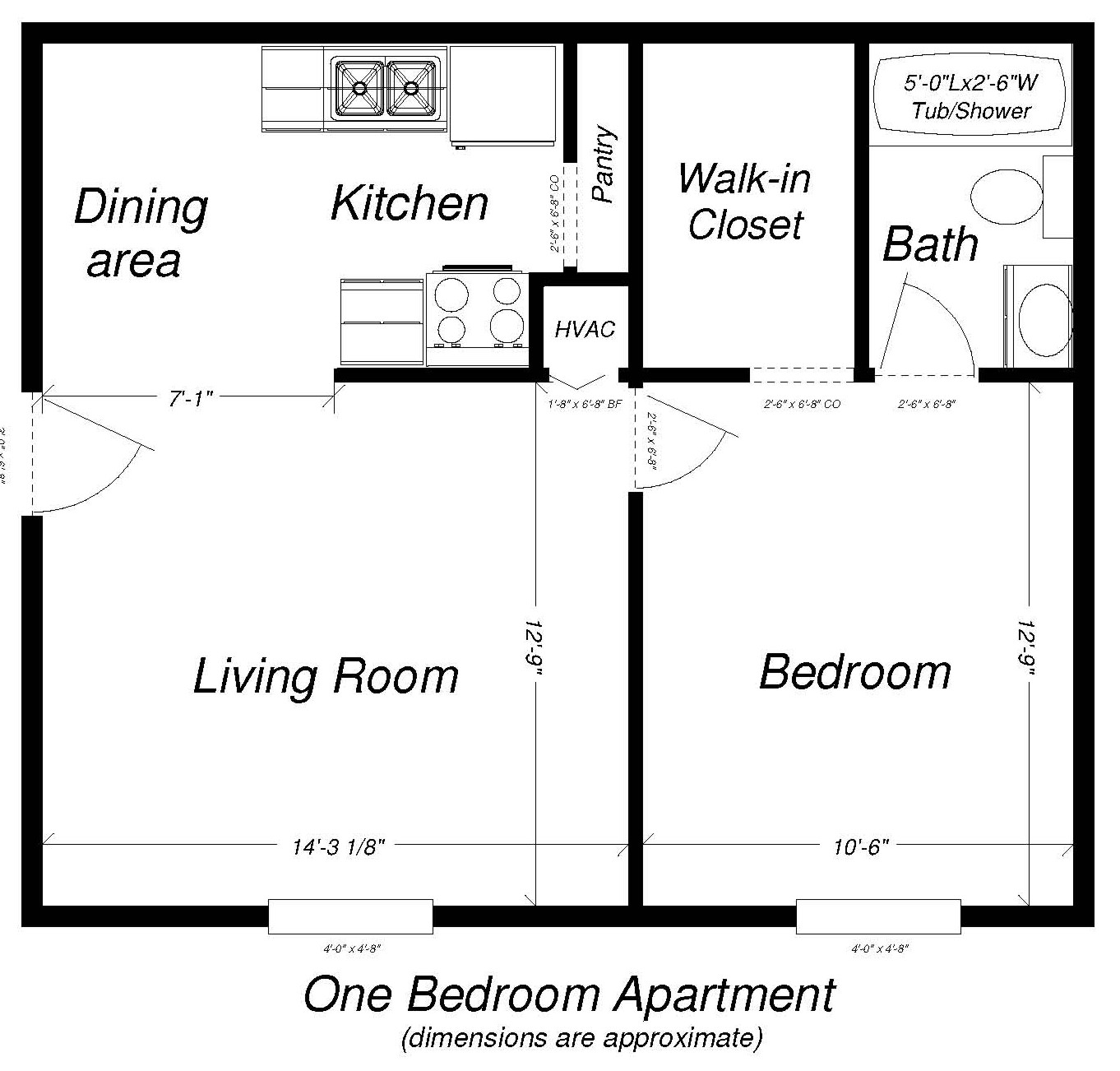 One Bedroom Floor plan