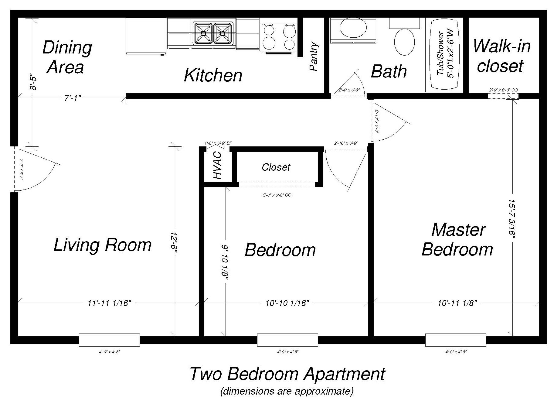 Two Bedroom Floor plan